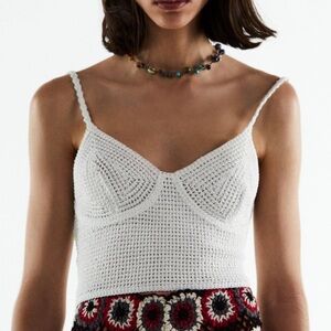 Zara Cream Crochet Bralette